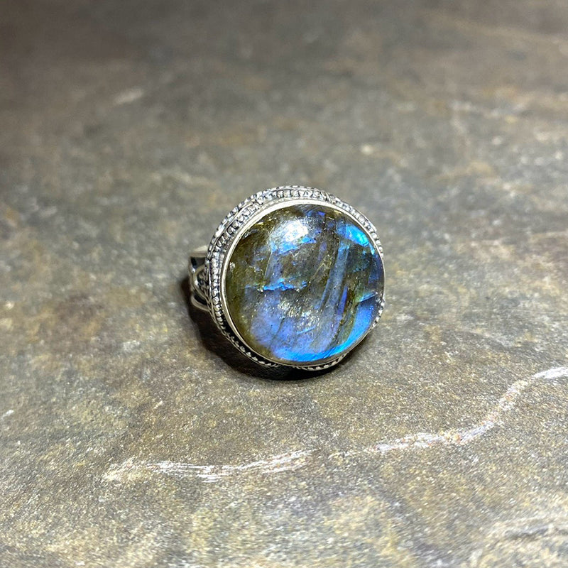 Labradorite Round Ring - Size 9.5