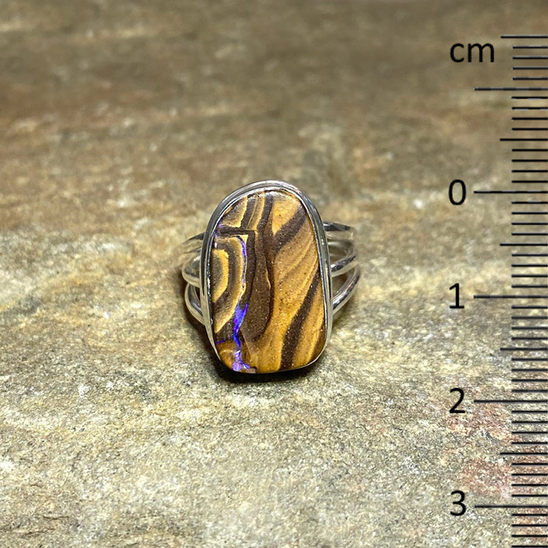 Freeform Boulder Opal Ring- Size 7