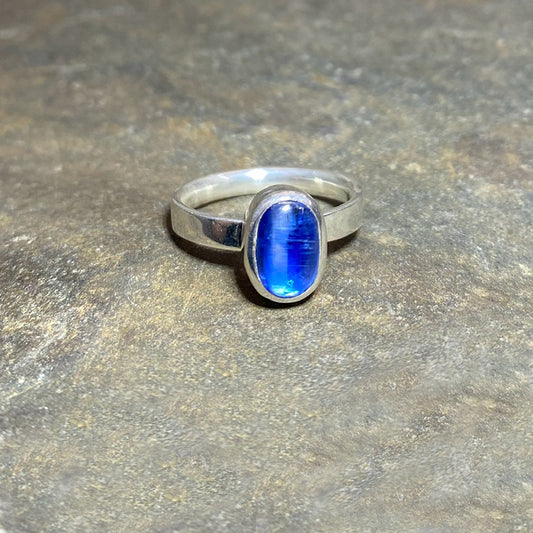 Oval Blue Kyanite Ring- Size 8