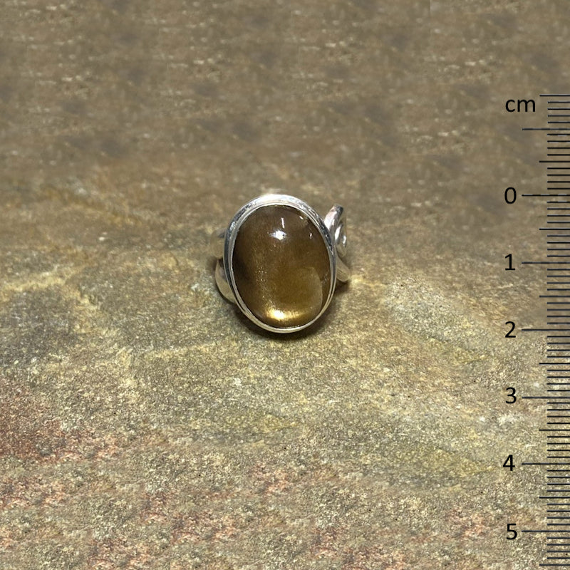 Oval Star Sunstone Ring- Size 8