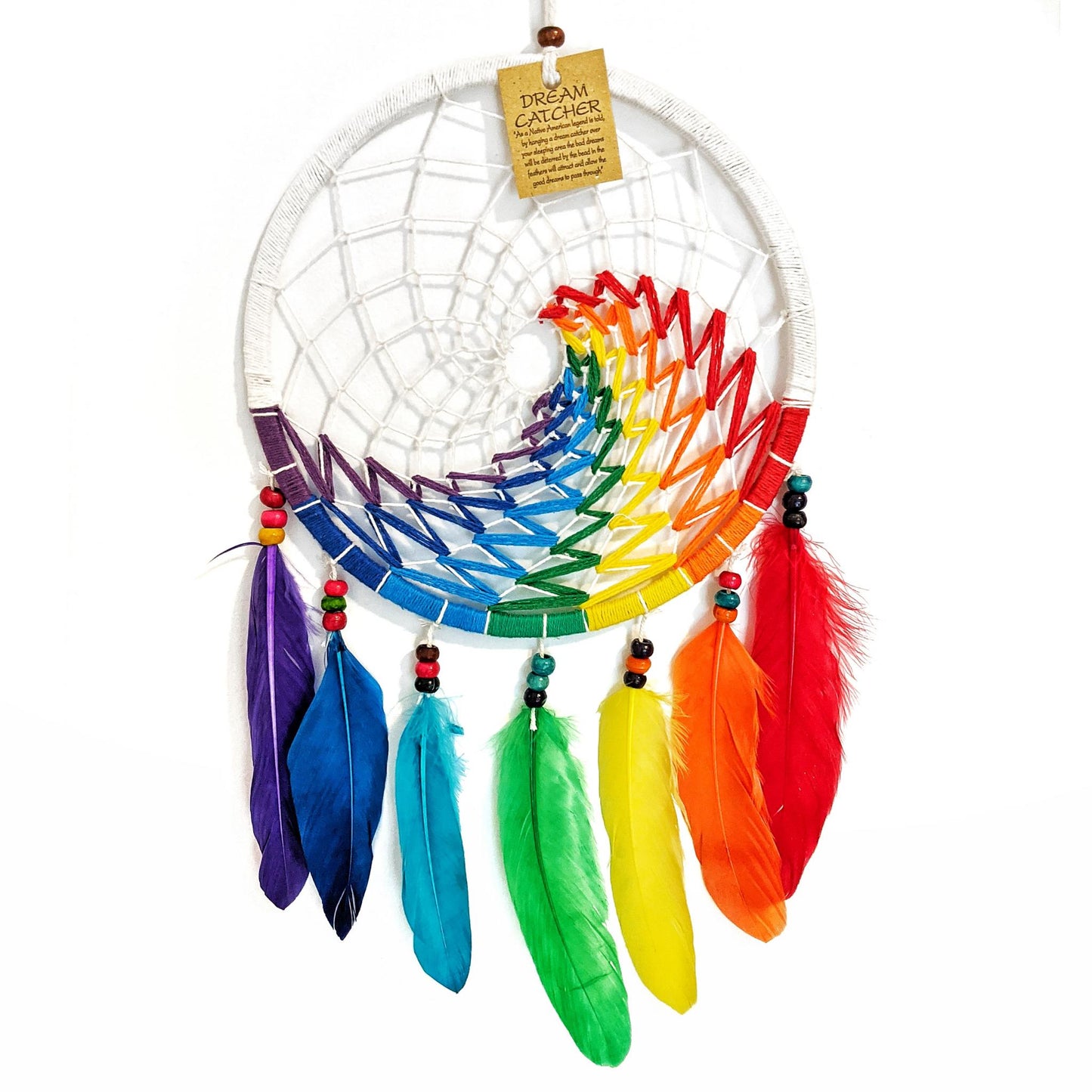 White and Rainbow Dreamcatcher