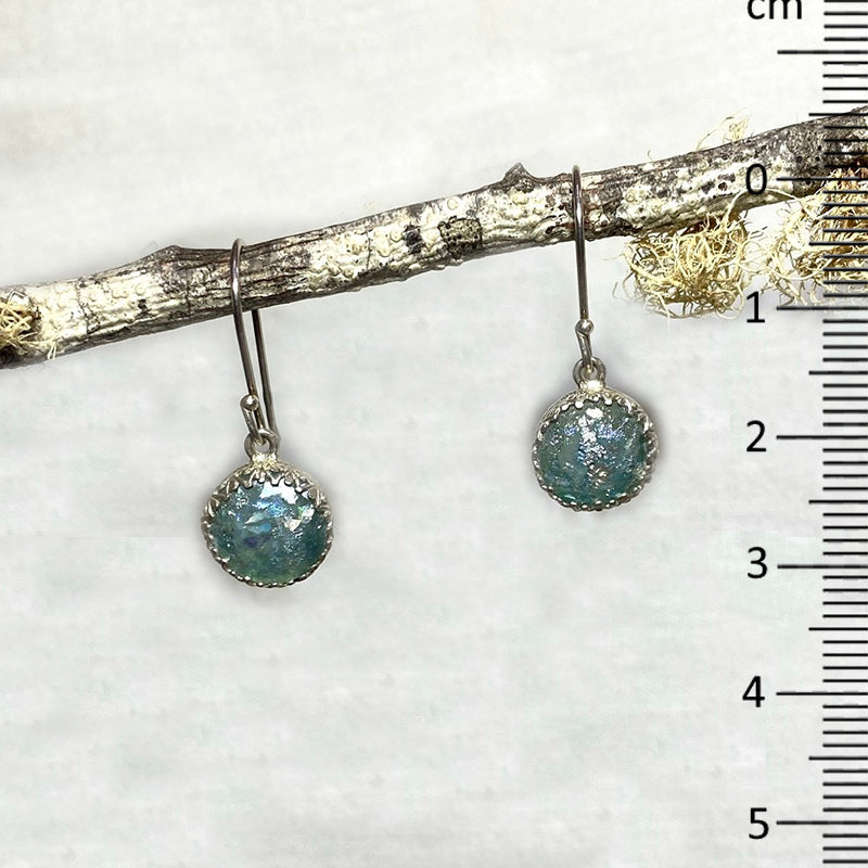Round Ancient Roman Glass Earrings