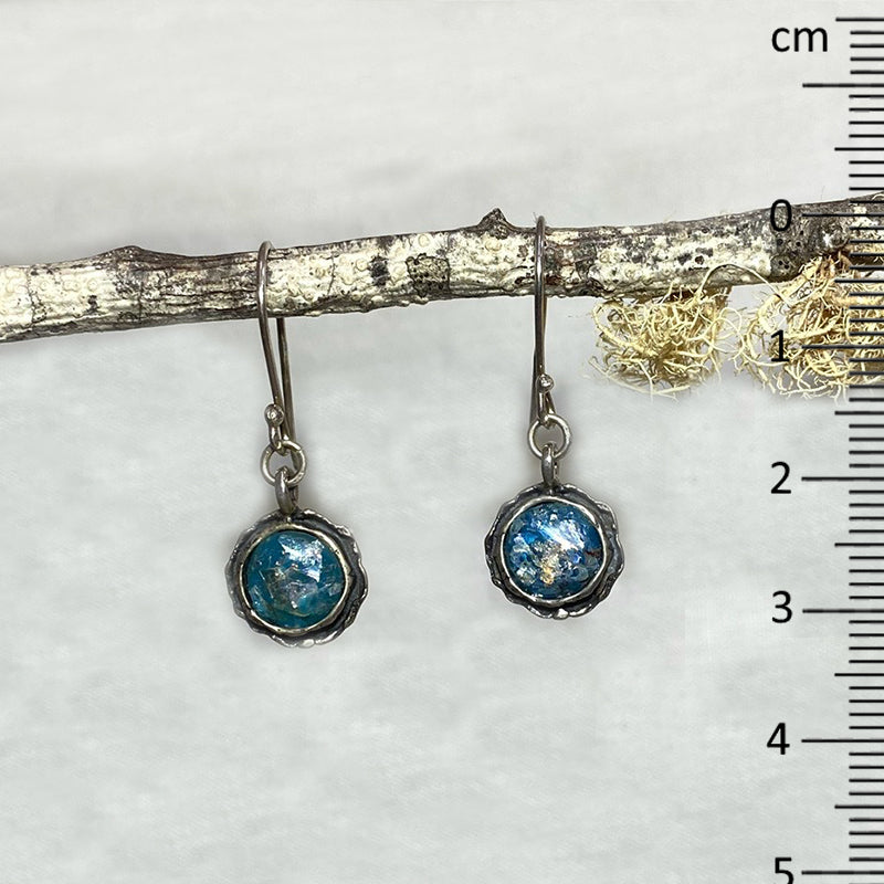 Round Ancient Roman Glass Earrings