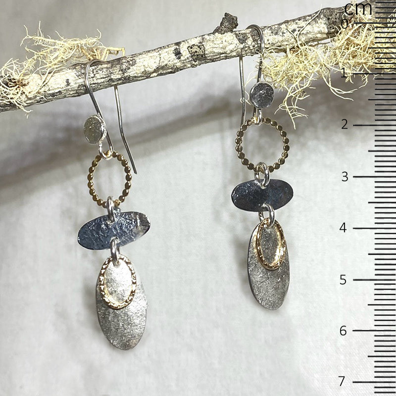 Ornate Sterling Silver & Gold Earrings