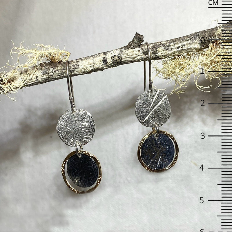 Ornate Sterling Silver & Gold Earrings