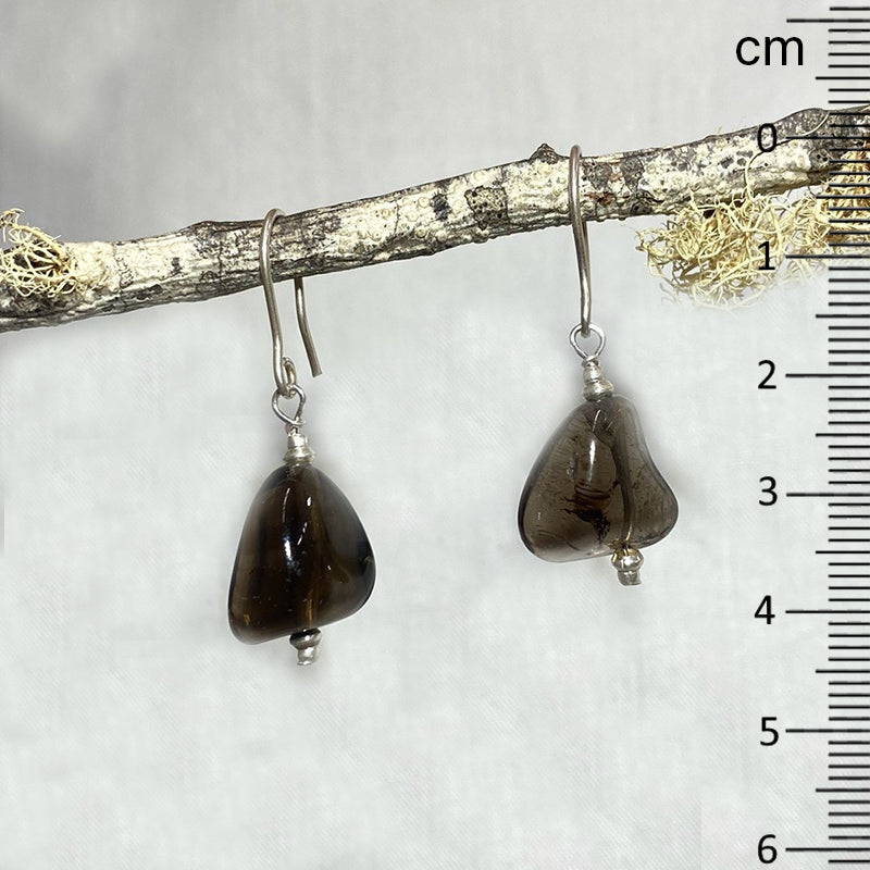 Freeform Smoky Quartz Earrings