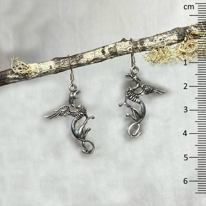Sterling Silver Gryphon Earrings