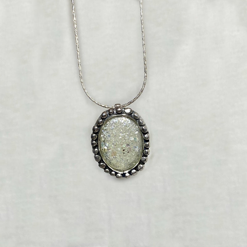 Oval Ancient Roman Glass Necklace