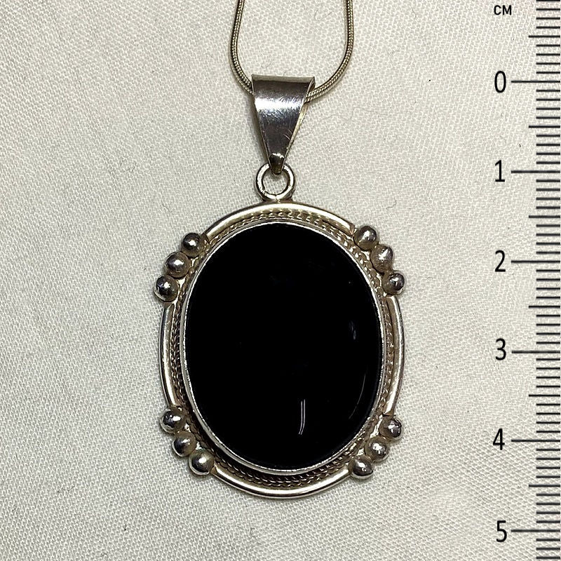 Oval Black Onyx Pendant