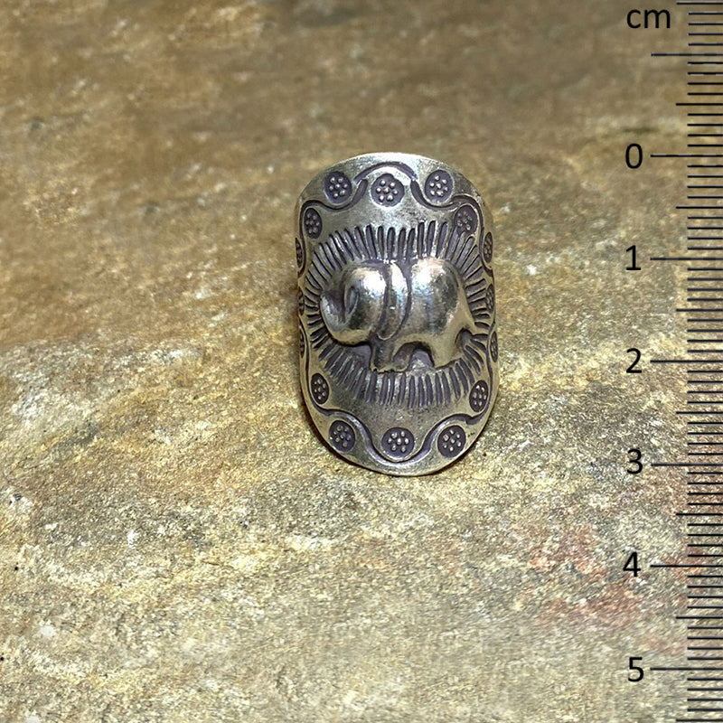 Hilltribe Silver Elephant Ring- Size 8