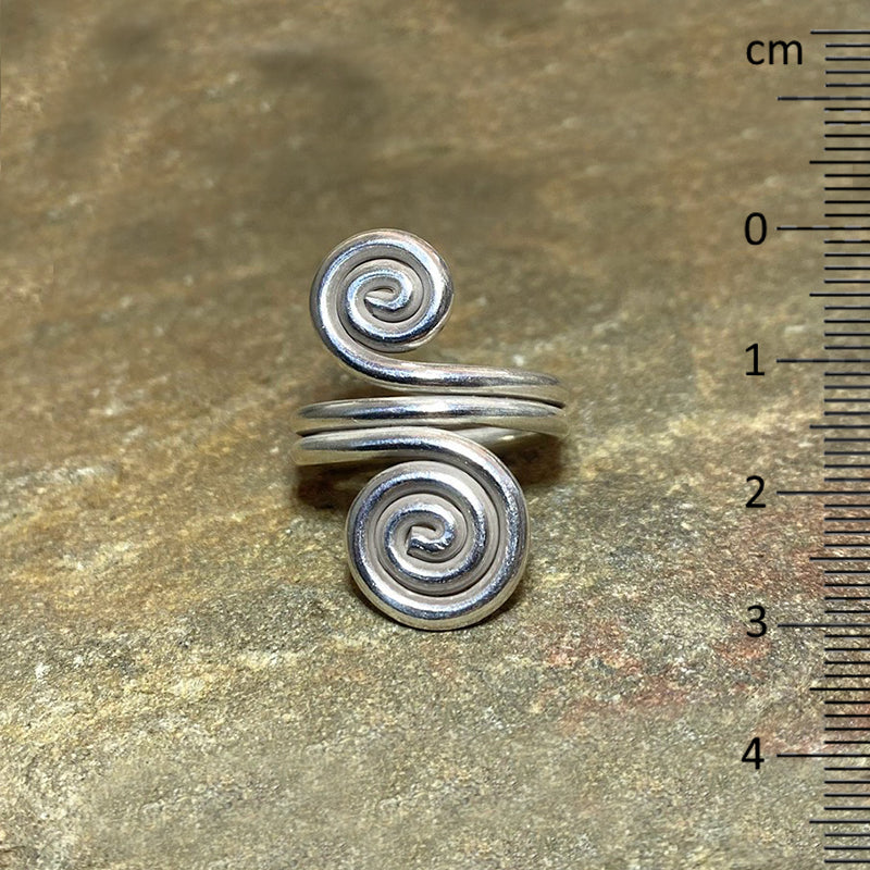 Hilltribe Silver Swirling Ring- Size 8