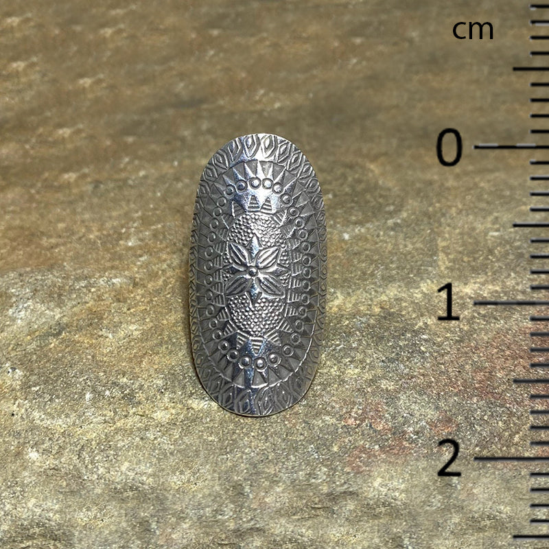 Ornate Hilltribe Silver Ring- Size 8.5