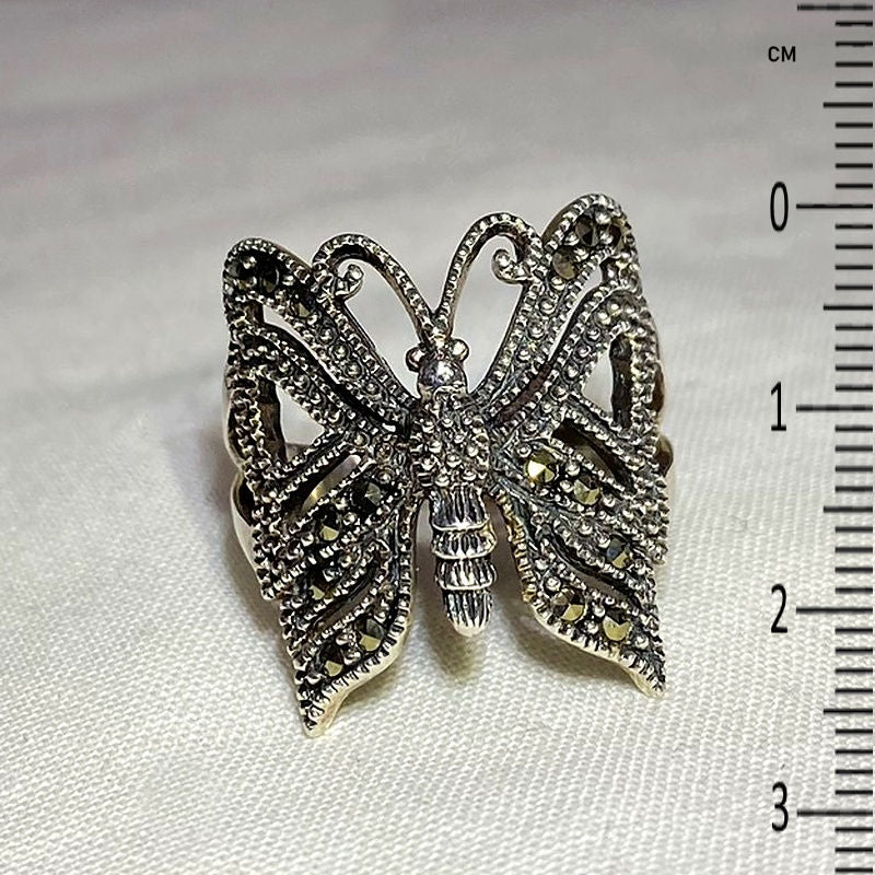 Marcasite Butterfly Ring- Size 9