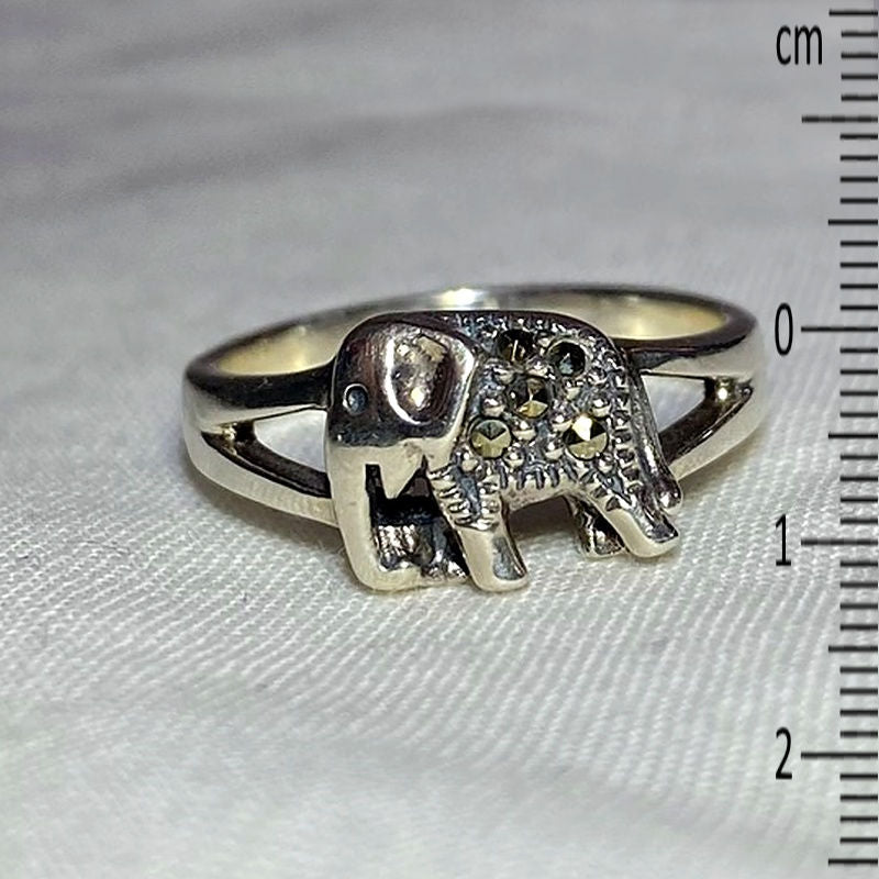 Marcasite Elephant Ring- Size 7