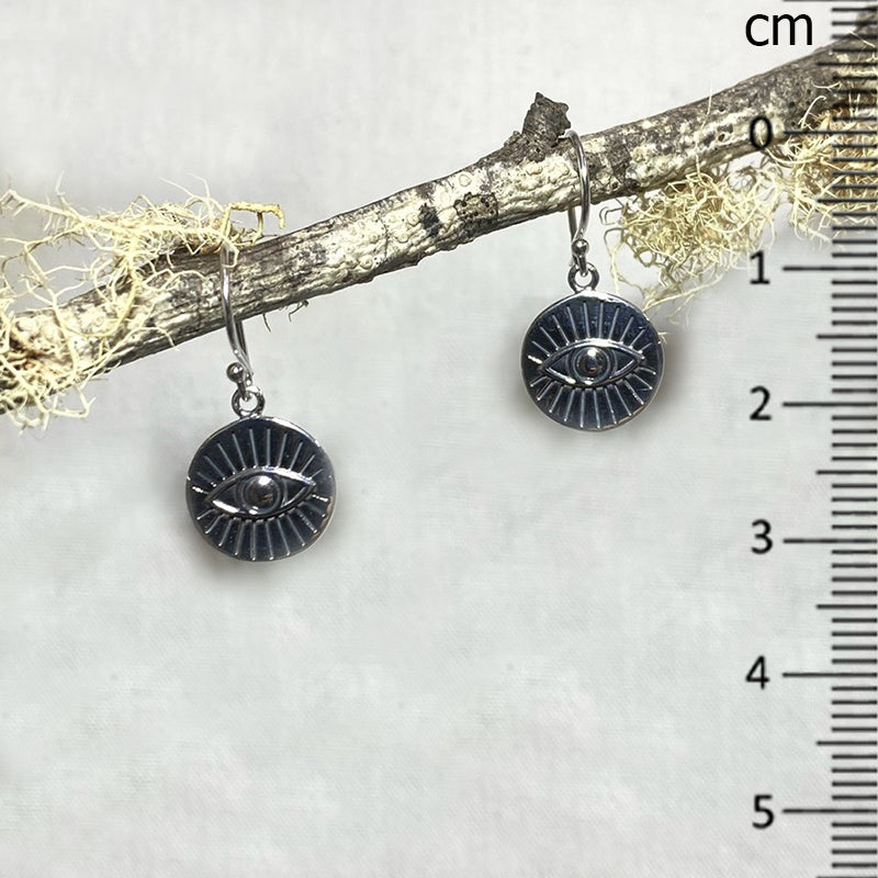 Sterling Silver Evil Eye Earrings