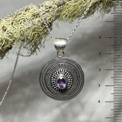 Ornate Faceted Amethyst Pendant