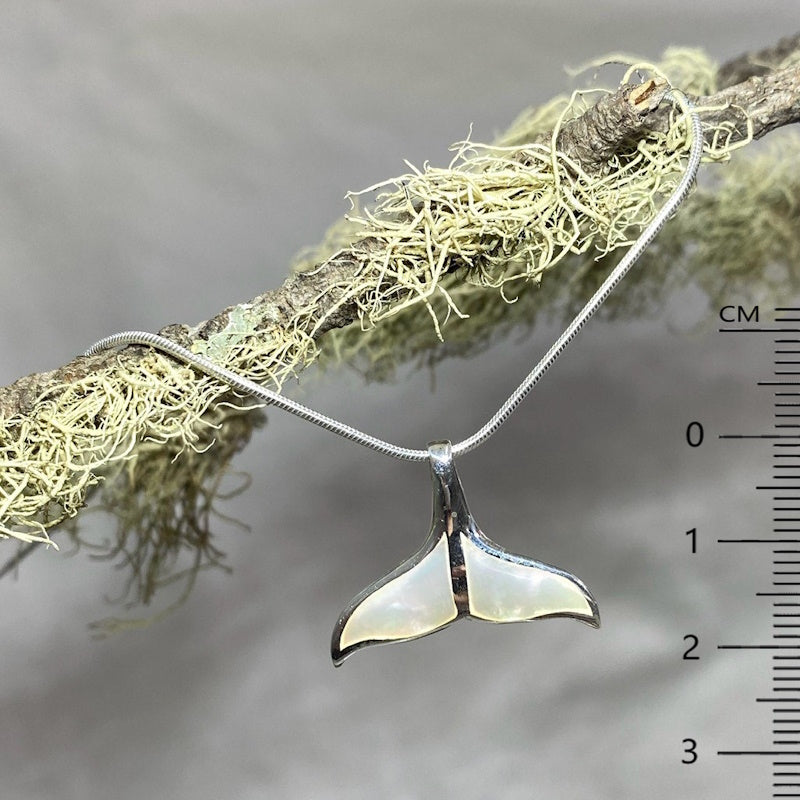 Whale Tail Shaped Mother of Pearl Pendant