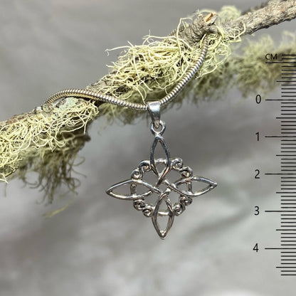 Sterling Silver Ornate Witches Knot Pendant