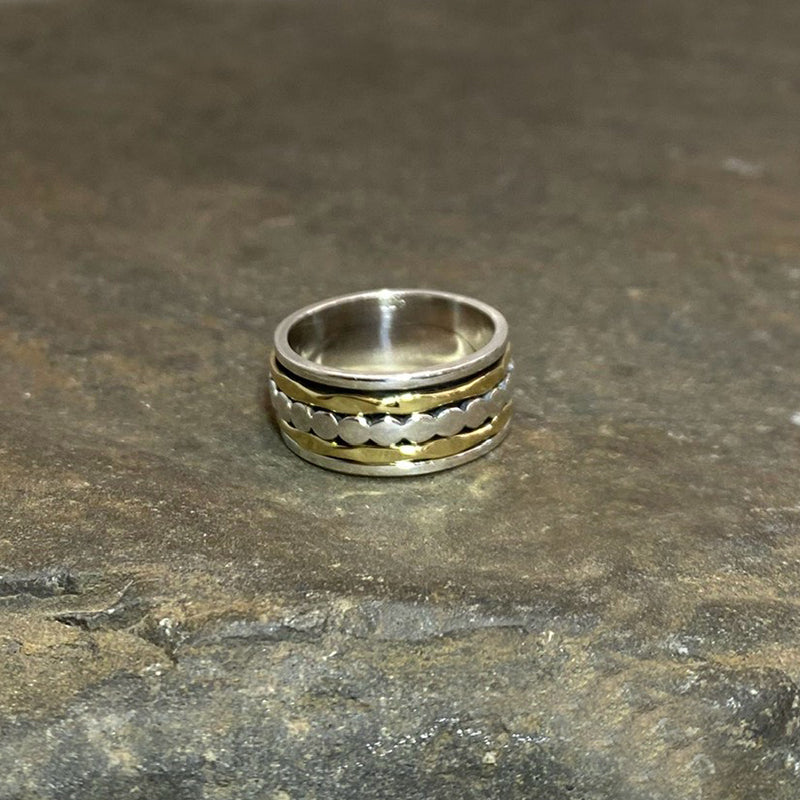 Brass & Sterling Silver Spinner Ring