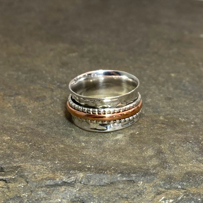 Copper & Sterling Silver Spinner Ring