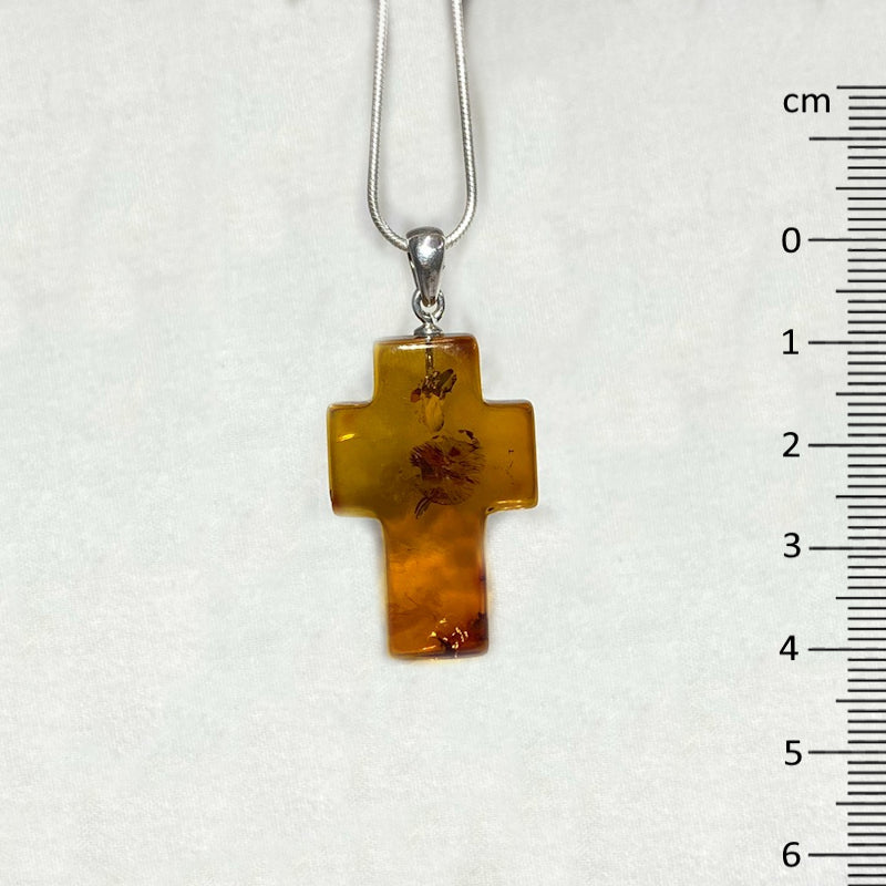 Amber Cross Pendant