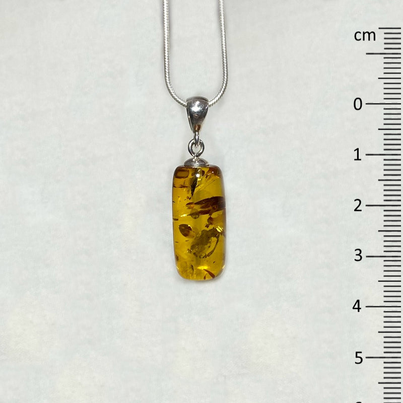 Cylindrical Amber Pendant