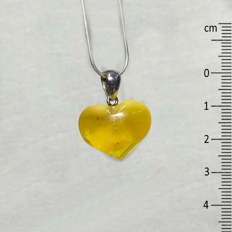 Heart Shaped Amber Pendant