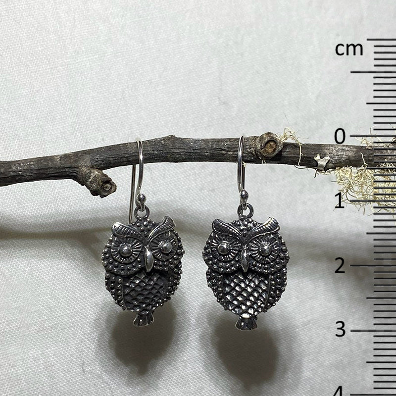 Sterling Silver Owl Earrings