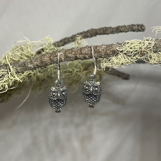 Sterling Silver Owl Earrings