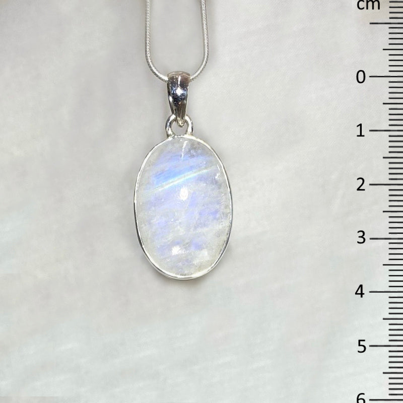Oval Rainbow Moonstone Pendant