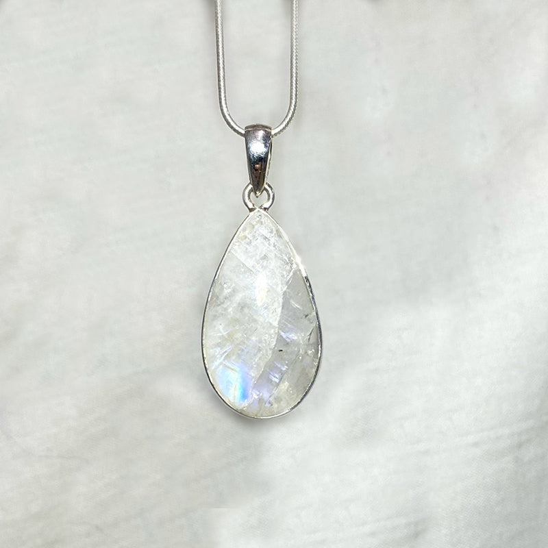 Teardrop Rainbow Moonstone Pendant