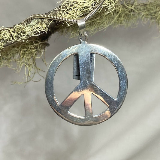Large Sterling Silver Peace Pendant