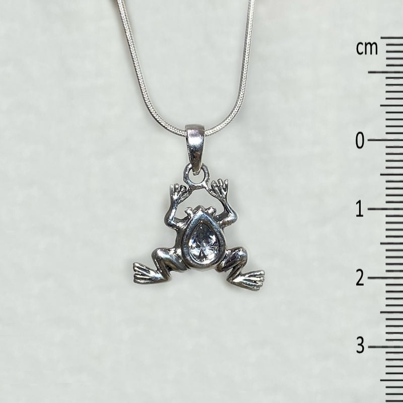 Faceted Teardrop Crystal Frog Pendant