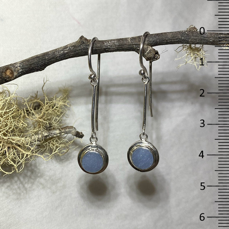 Round Drop Angelite Earrings
