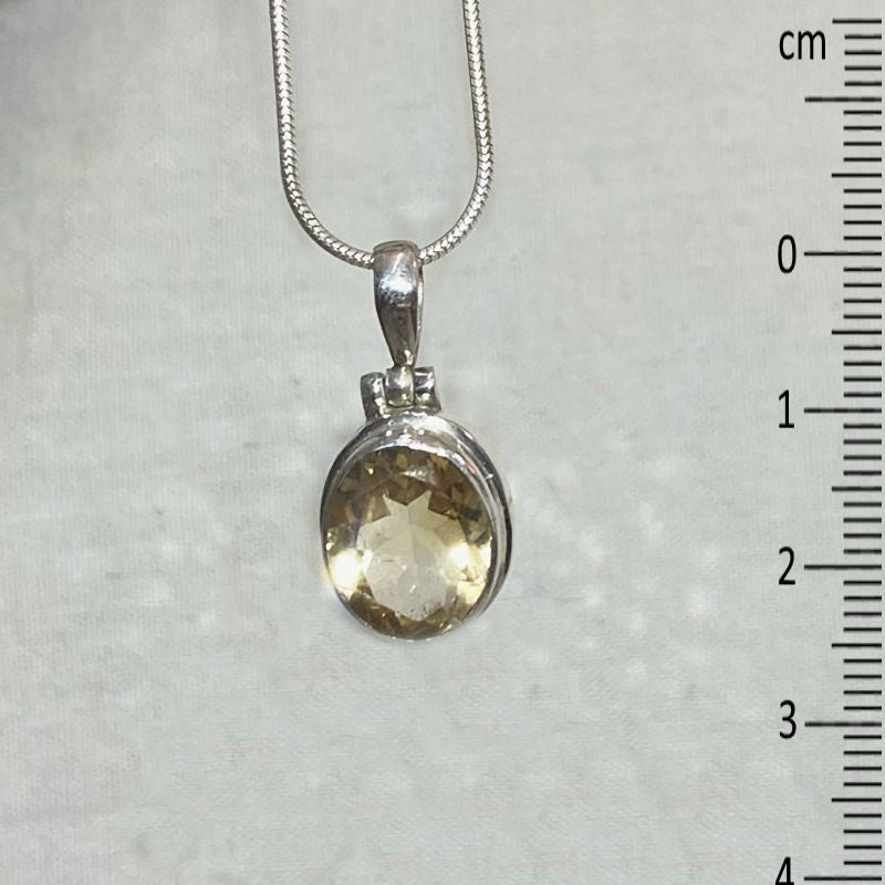 Faceted Oval Citrine Pendant