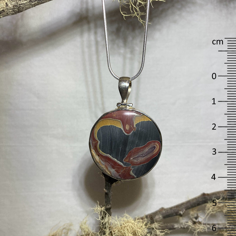Round Mookaite Jasper Pendant