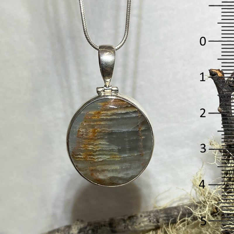 Blue Onyx Round Pendant