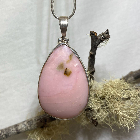 Teardrop Pink Andean Opal Pendant