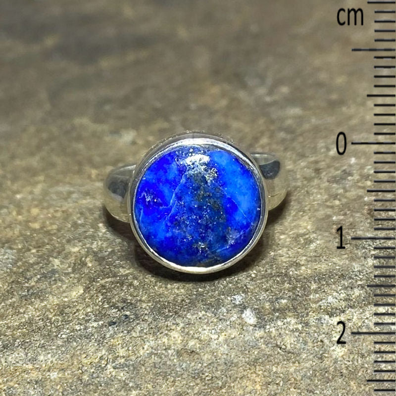 Round Lapis Lazuli Ring- Size 8