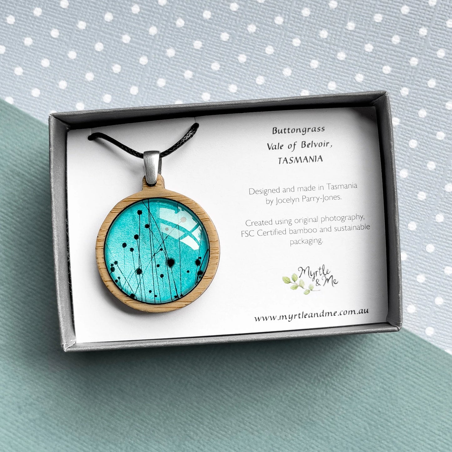 Myrtle & Me Buttongrass Blue - Pendant (Medium)