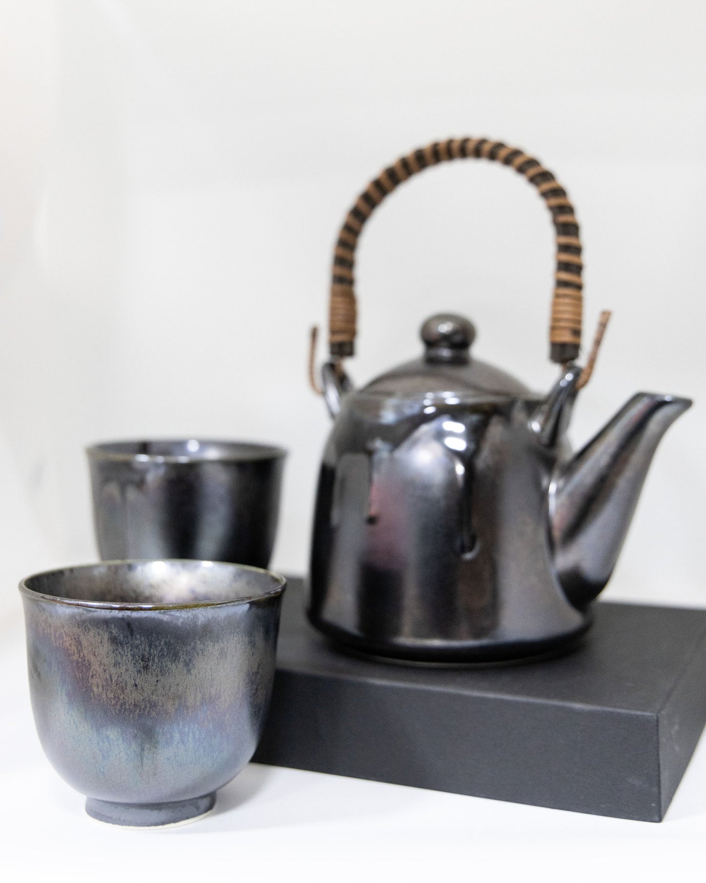 Traditional Japanese Teapot Set - Silver Chrome