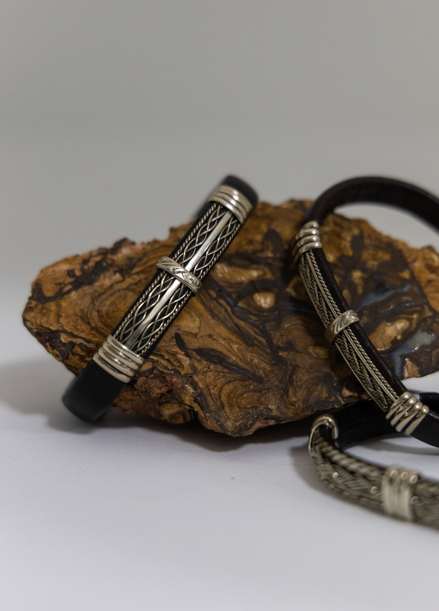 Mexican Leather Cuff Bracelet - Black