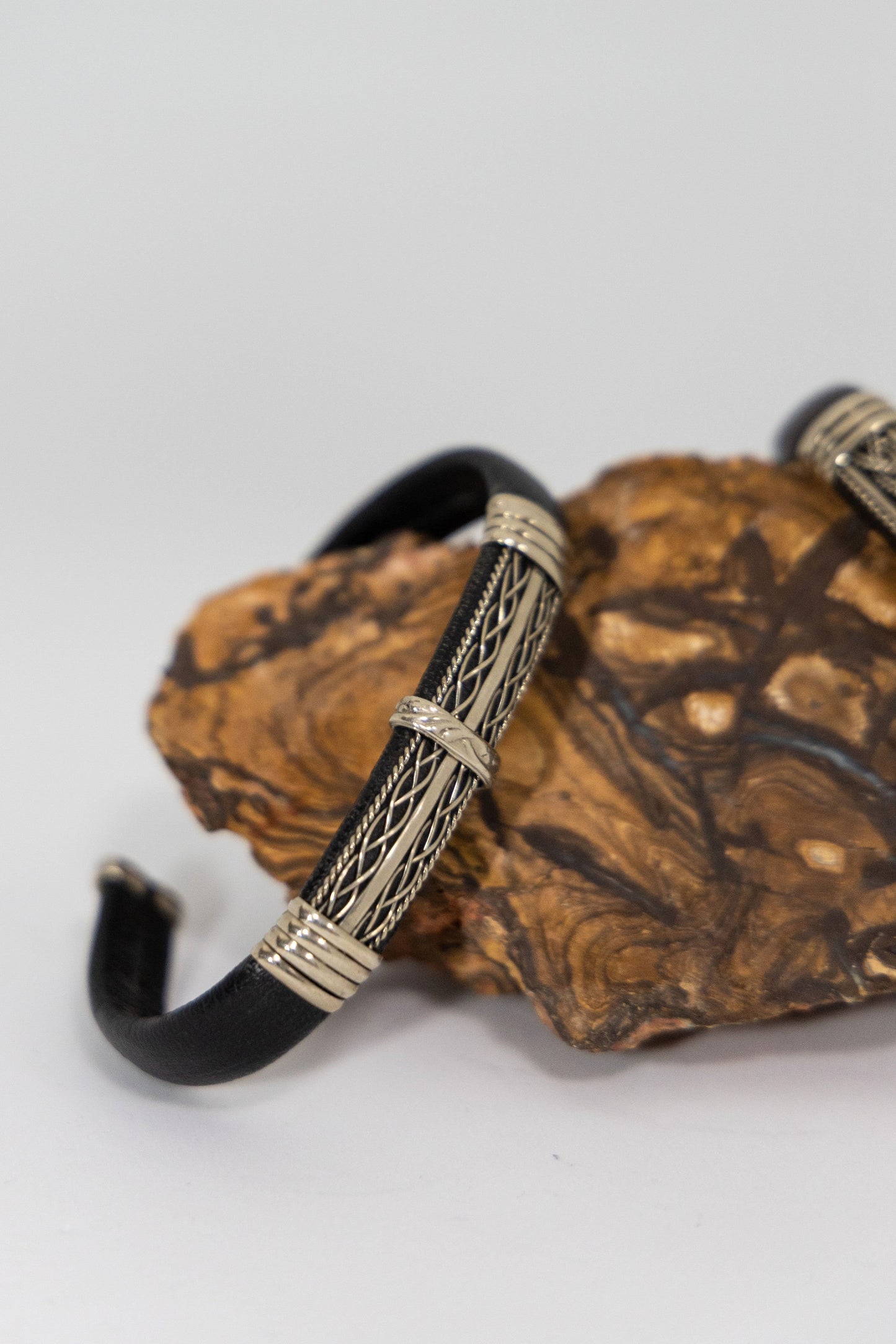 Mexican Leather Cuff Bracelet - Black