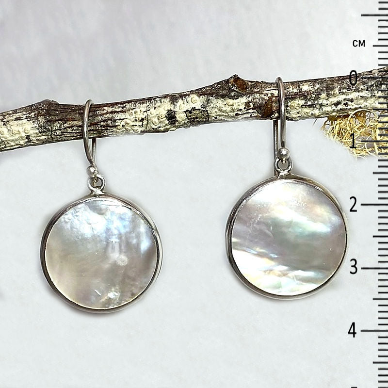 Round Mother Of Pearl Earrings