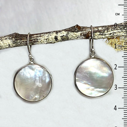 Round Mother Of Pearl Earrings