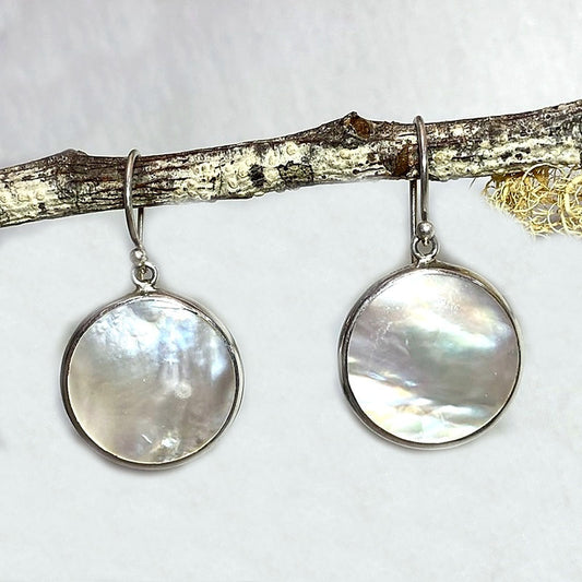 Round Mother Of Pearl Earrings