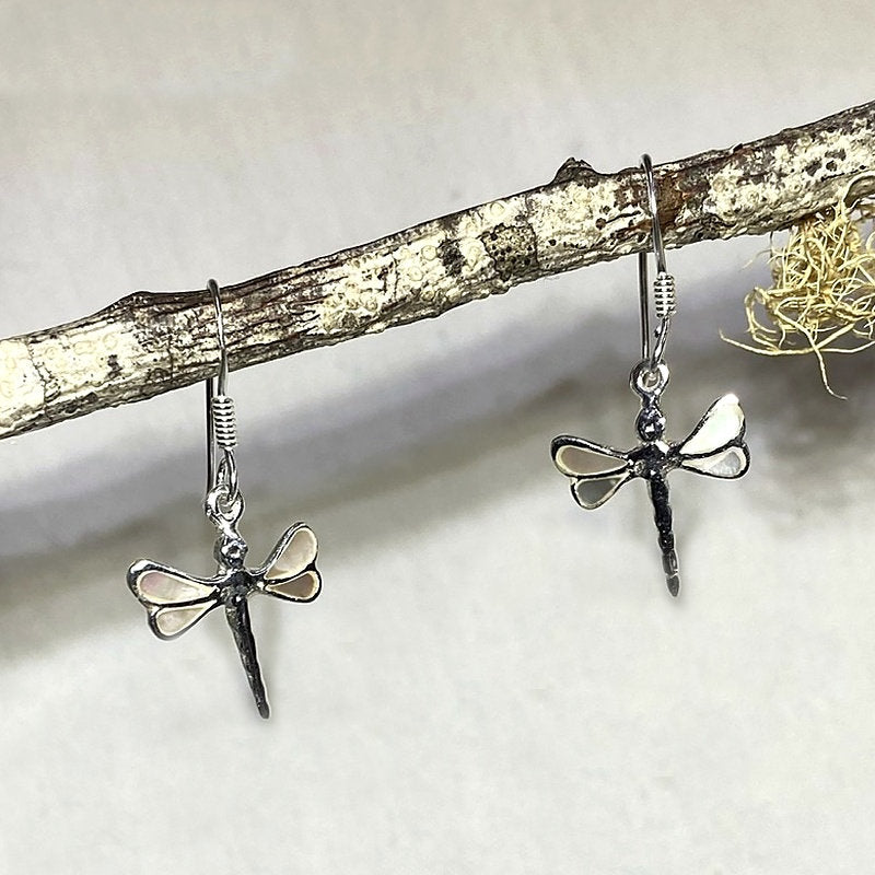 Mother Of Pearl Dragonfly Earrings