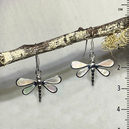 Mother Of Pearl Dragonfly Earrings