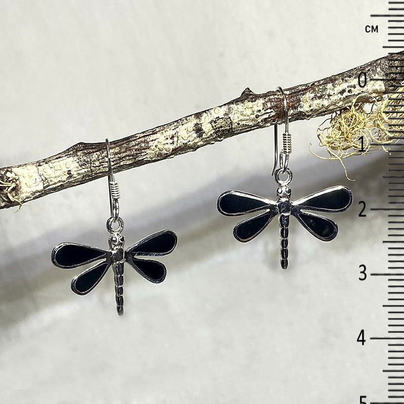 Black Onyx Dragonfly Earrings