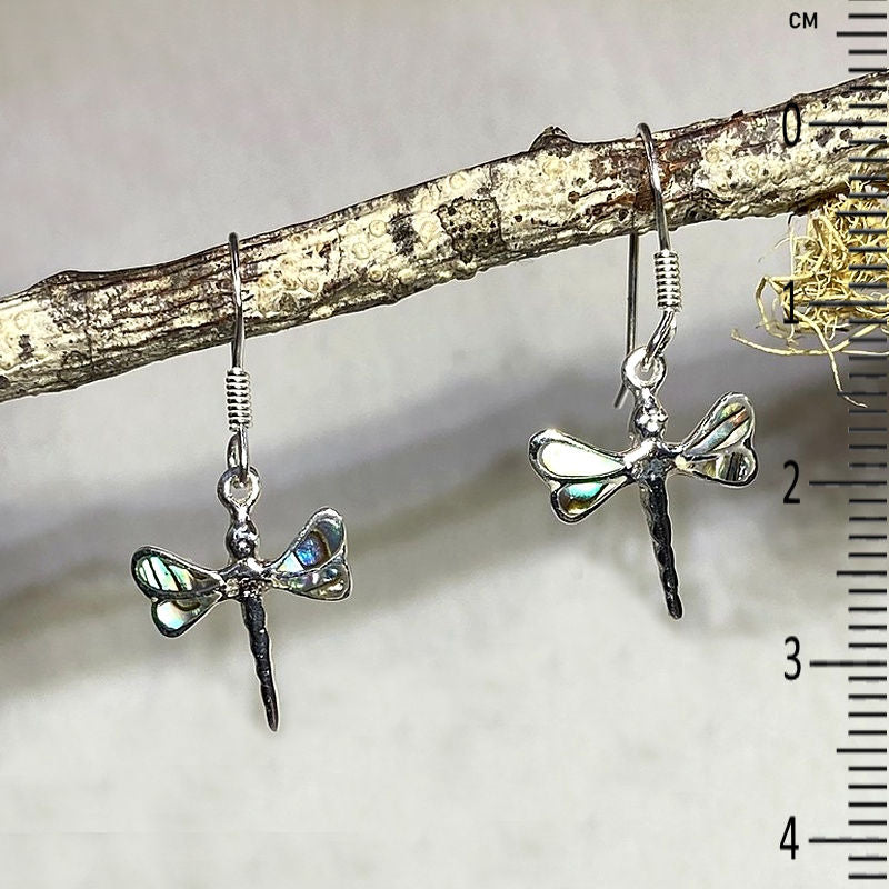 Paua Shell Dragonfly Earrings